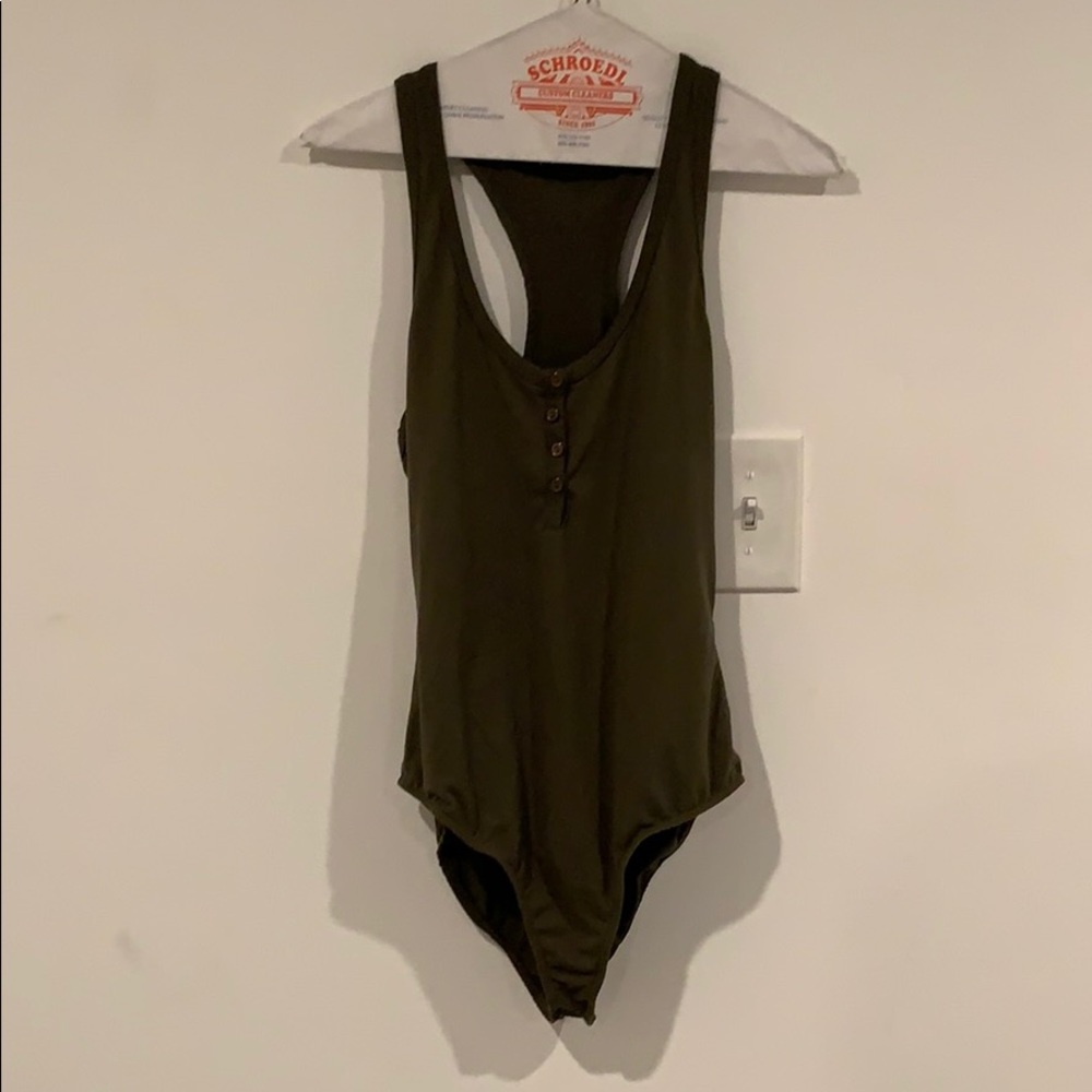 Green one piece body suit